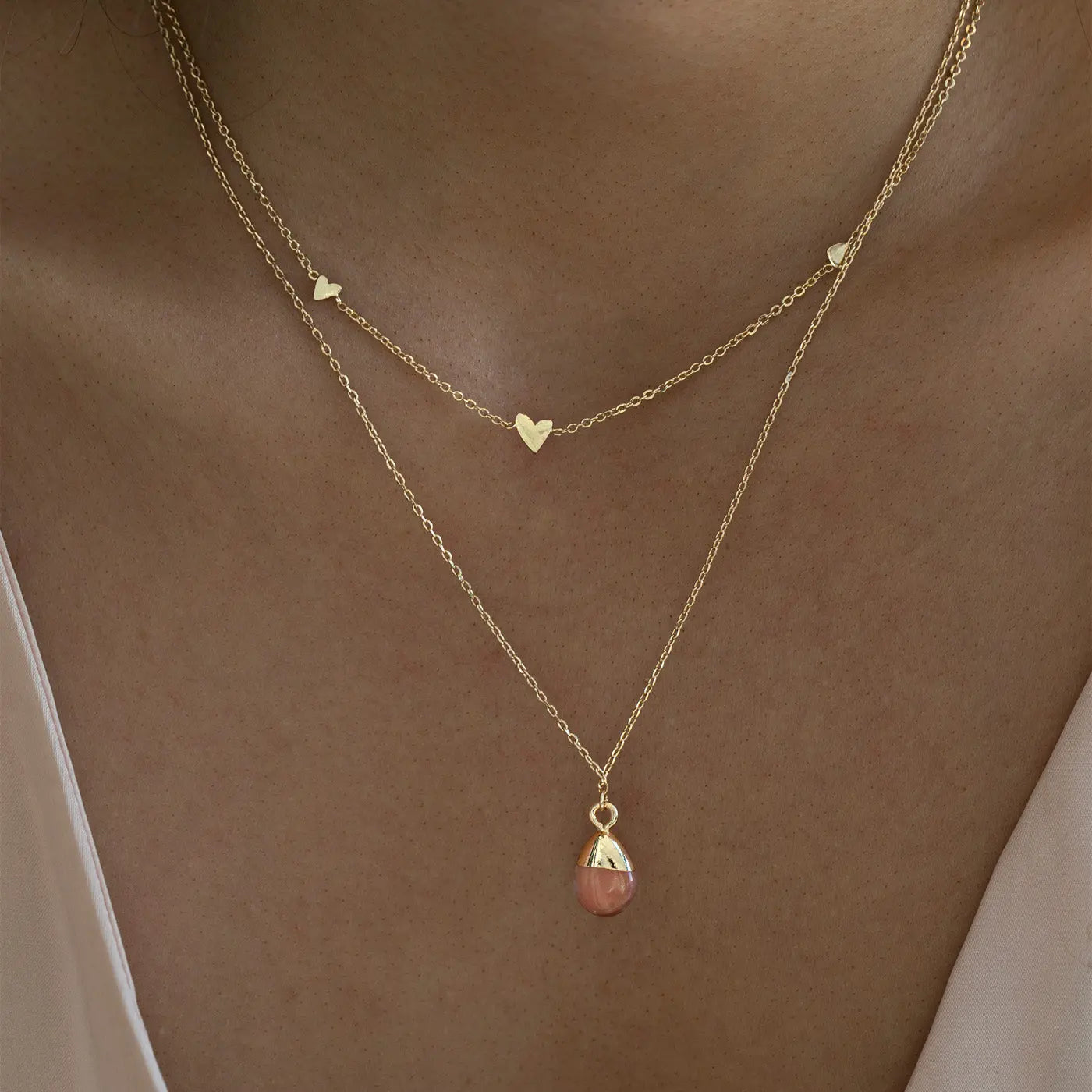 Sarah - 3 malé srdíčka, náhrdelník z nerezové oceli