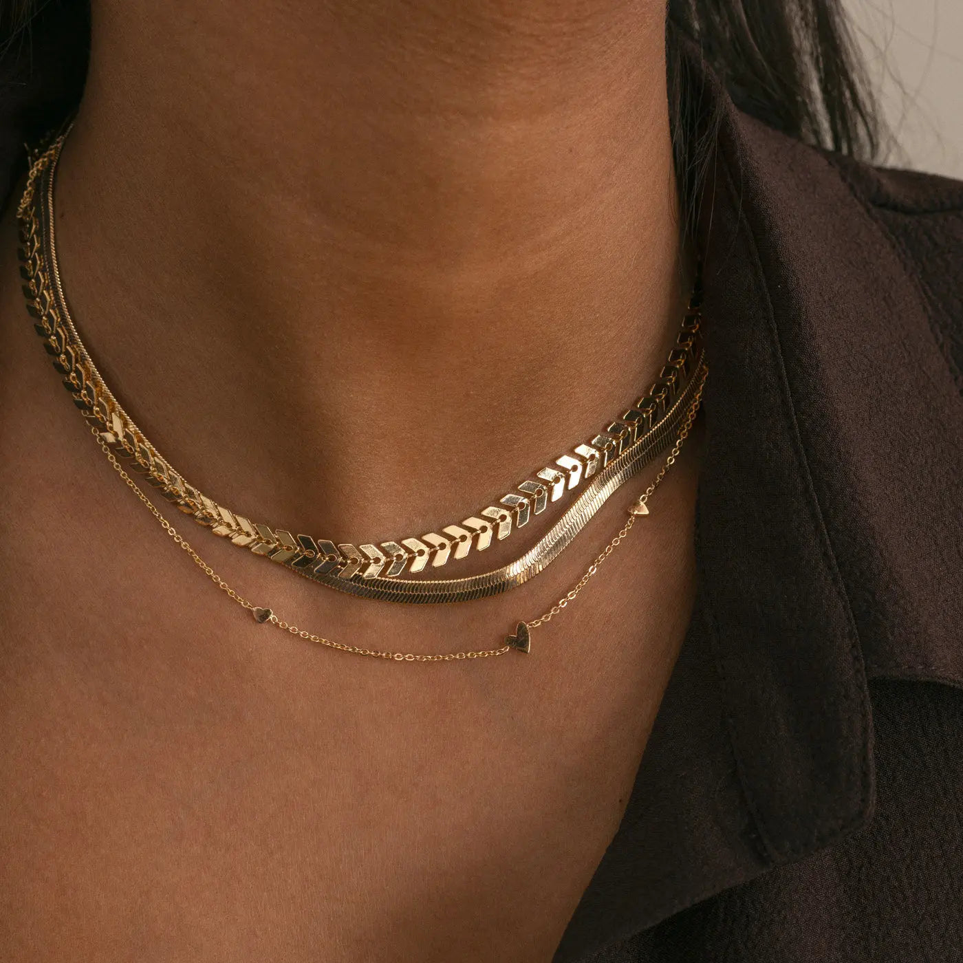 Sarah - 3 malé srdíčka, náhrdelník z nerezové oceli