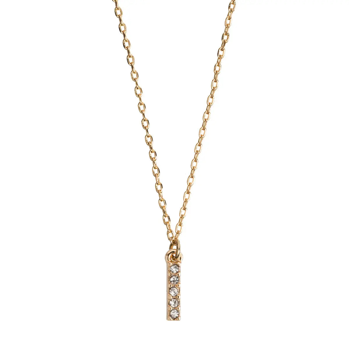 Juno - Náhrdelník s krystalovým písmenem z nerezové oceli