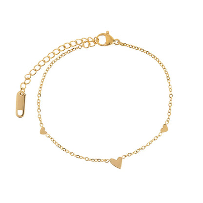 Sarah - 3 malé srdíčka náramek z nerezové oceli