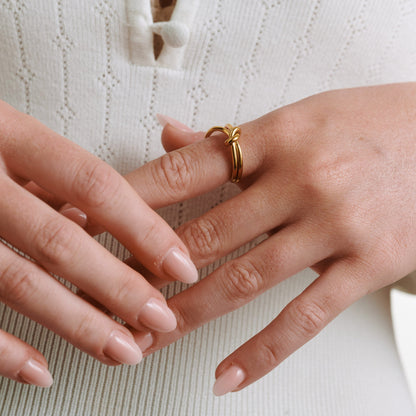 Poppy - prsten s uzlem z nerezové oceli