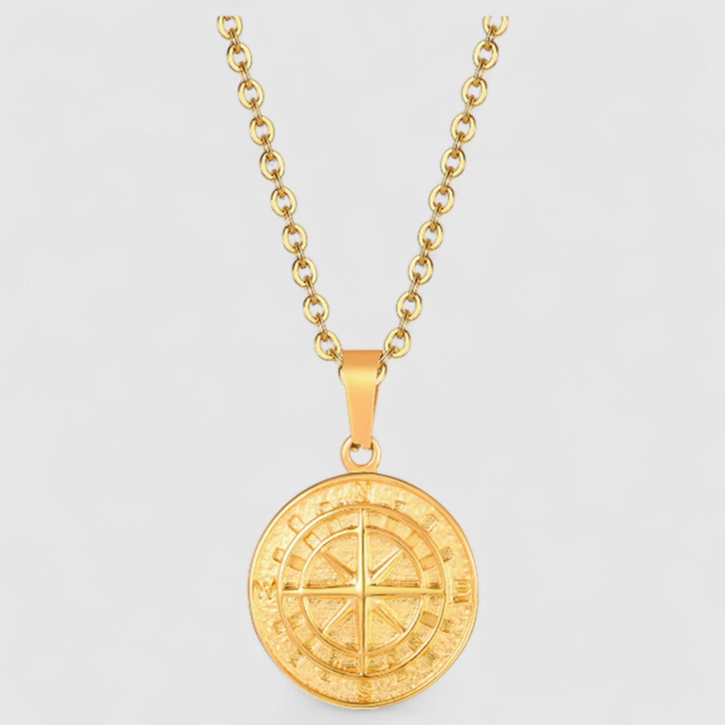 Stylový náhrdelník s kruhovým kompasovým přívěskem