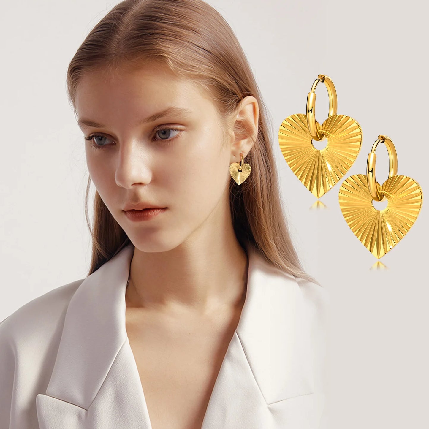 Náušnice Golden Heart