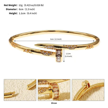 Zlatý náramek „Nail“ – Síla v eleganci