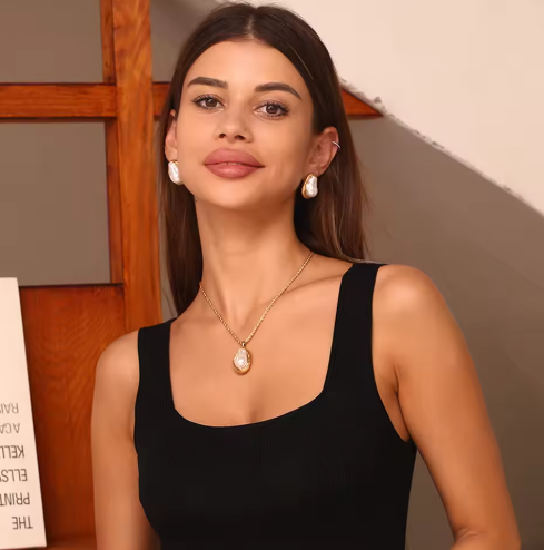 Měsíční svit oysters náušnice