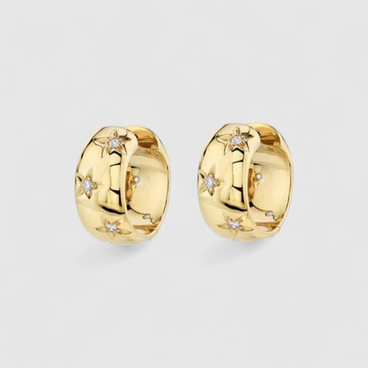 Zlaté náušnice s hvězdami