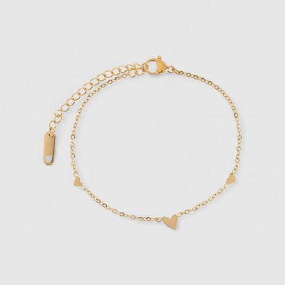 Sarah - 3 malé srdíčka náramek z nerezové oceli