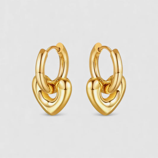 Hearts – zlaté náušnice